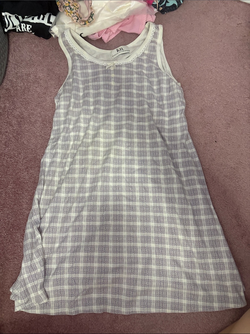Karen Neuburger Lavender Plaid Sleeveless Dress